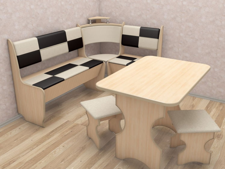 Обеденная группа Домино Дуб Млечный 1500х1000 (комплект)_0