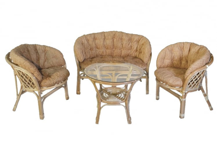 Комплект Багама с диваном, подушки светлые полные Бахама11 натуральный / Bahama11_0