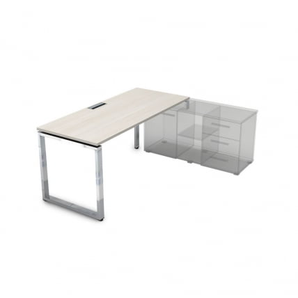 Стол рабочий, прямолинейный три опоры, правый ГЛОСС ЛИНЕ НСТП-О.989 Иворй / GLOSS LINE Ivory_0