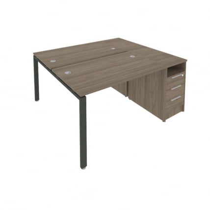 Рабочая станция с опорной тумбой Метал Сйстем Б.РС-СТП-2.2 Вяз/Антрацит / Metal System_0