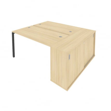 Рабочая станция с опорным шкафом-купе Метал Сйстем Б.РС-СШК-1.3 Акация/Антрацит / Metal System_0