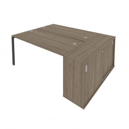 Рабочая станция с опорным шкафом-купе Метал Сйстем Б.РС-СШК-1.4 Вяз/Антрацит / Metal System_0