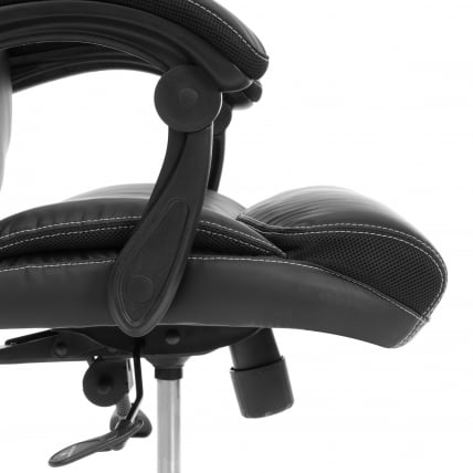 Кресло руководителя Камбридге металБЛ кож/зам/ткань, черный/черный, 36-6/11 / Cambridge metalBL_11