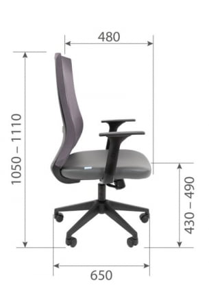 Офисное кресло CХАИРМАН 500 ЛТ (ЛТ) ЭКО Б/П экокожа Серый / CHAIRMAN (LT)_8