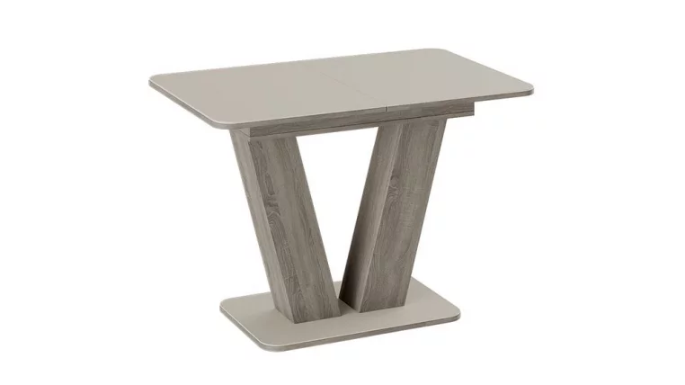 Стол раздвижной Чинзано тип 1 Дуб сонома трюфель/стекло бежевое матовое_1