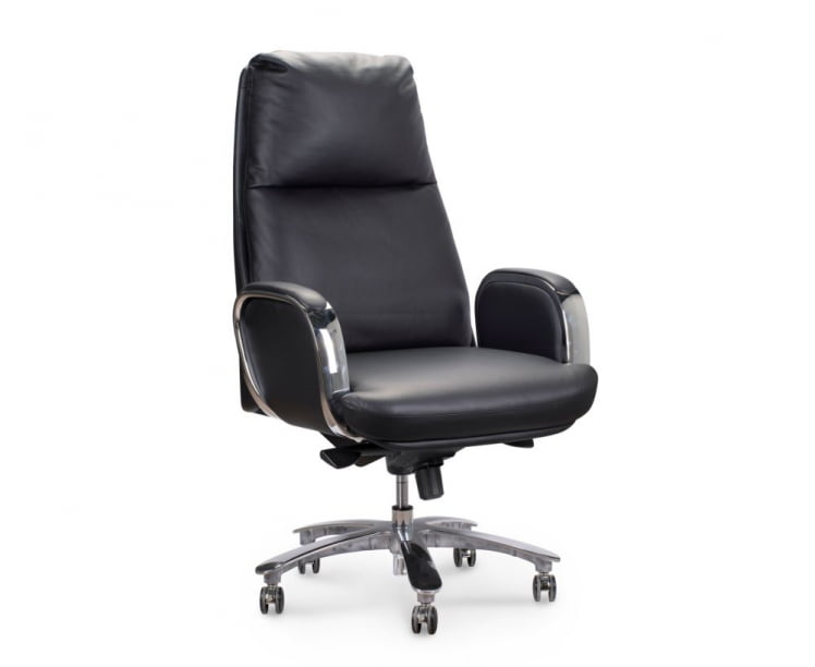 Кресло руководителя Сенат кожа Черный_0