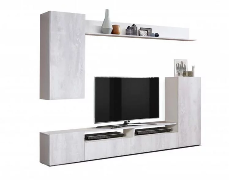 Шкаф многоцелевого назначения Прага-3 Белый Бетон пайн_0