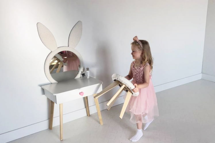 Набор детский Зайка МК-0019 белое дерево/белый (плюш) / MK-0019_18