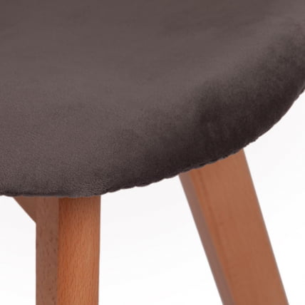 Стул CИНДЙ СОФТ (мод. C1021Ф1) / 1 шт. в упаковке вельвет/дерево бук, 53 х 45 х 81 см , серый (ХЛР 24)/натуральный / CINDY SOFT (mod. C1021F1) (HLR_6