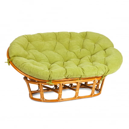 Диван МАМАСАН/МАМАСАН 23/02 В /с подушкой/ подушка 182х119 см, 169х102х80 см, Пекан (орех), флок, олива, 23 / MAMASAN/МАМАСАН W Pecan_0