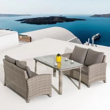 Комплект плетеной мебели Т51А/С58Б-В85 Латте / T51A/S58B-W85 Latte_0