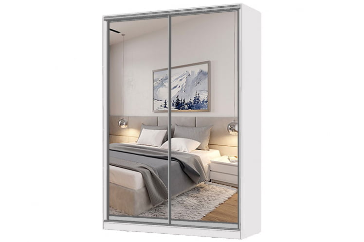 Шкаф-купе 2-х дверный Виктория 1400х584х2300, Белый 14ДЗДЗ-ШЯ-Б 310-213_0