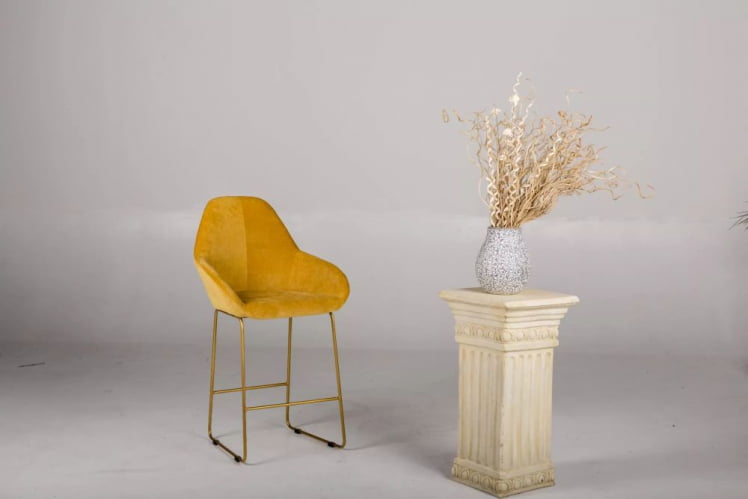 Стул полубарный Кент Блю/Линк Золото / Kent_5