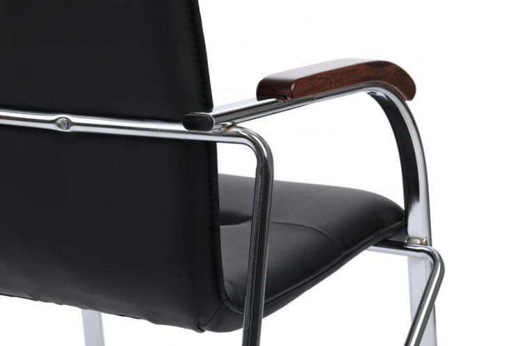 Стул Самба с деревянными подлокотниками СМБ-02Х Хром гальв. Черный / SMB-02H_9