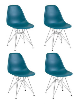 Стул обеденный ДОБРИН ДСР (ножки хром, цвет морской волны (Г-05)) 4 шт / DOBRIN DSR (G-05))_0