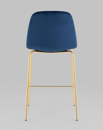 Стул полубарный Валенсия СН велюр Синий золотые ножки / SN_5