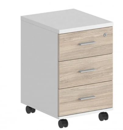 Тумба мобильная с тремя ящиками Сигма СГ.612.ВХ.ОЛ Белый Дуб светлый / Sigma SG.612.WH.OL_0