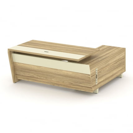 Стол руководителя с опорной тумбой, левый Корнер CОР.СРТ-18(Л) Гикори Песочный Ваниль / Corner COR.SRT-18(L)_0