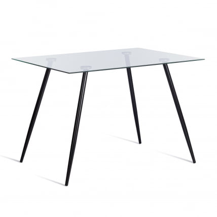 Стол СОПХИА (мод. 5003) металл/стекло (8мм), 110 х 80 х 75 см, черный / прозрачный / SOPHIA (mod._0