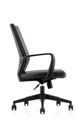 Кресло офисное СОЮЗ ЛБ Черная экокожа / LB_2