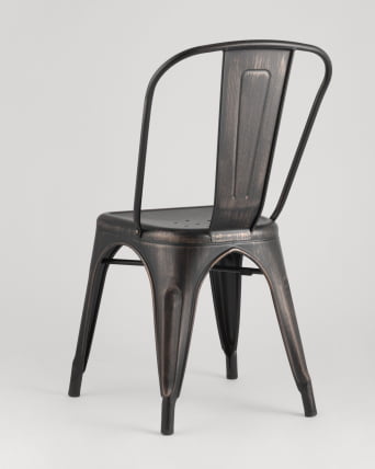 Стул ТОЛИКС с высокой спинкой Черный патина золото / TOLIX_4