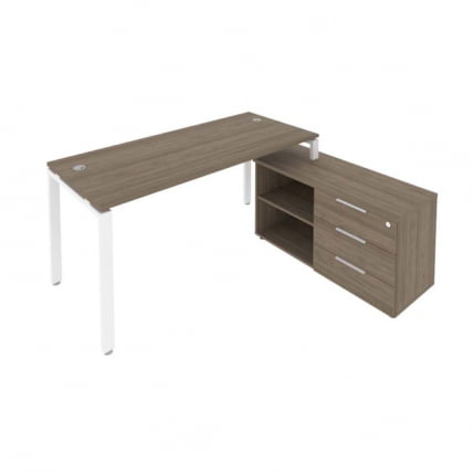 Рабочая станция на П-образном м/к с опорной тумбой правая Метал Сйстем Б.РС-СТС-2.4 Пр Вяз/Белый / Metal System_0