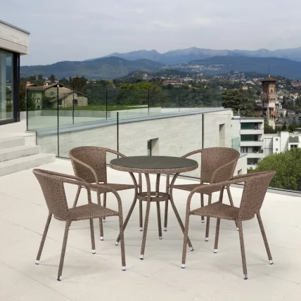 Комплект плетеной мебели Т282АНТ/Й137C-В56 Лигхт Бровн 4Пcс / T282ANT/Y137C-W56 Light Brown 4Pcs_0