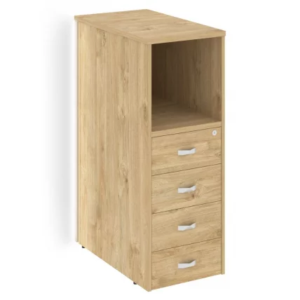 Тумба с подсветкой 4 ящика завершающая, левая ОНИКС О.Р-ТВ-4.С(Л) Тиквуд светлый / ONIX O.R-TV-4.S(L)_0