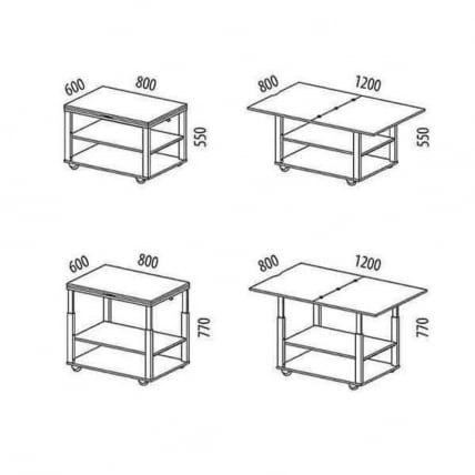 Журнальный стол-трансформер Агат 35 Дуб Кронберг_5