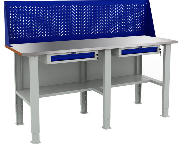 Верстак Експерт ВС ВТС200.Ф2/Ф2/Ф2.210 Серо-синий / Expert WS WTS200.F2/F2/F2.210_0