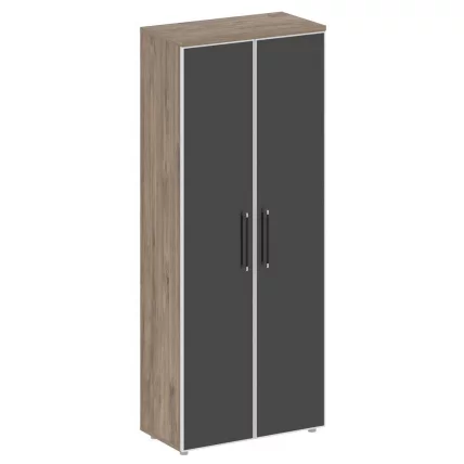 Шкаф высокий широкий со стеклянными дверцами СХИФТ СК.СТ-1.10Р блаcк Тиквуд Темный/Антрацит / SHIFT SK.ST-1.10R black_0