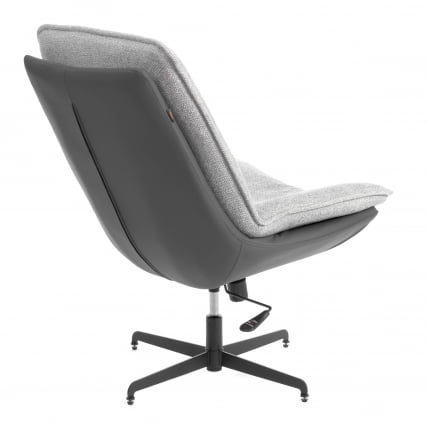 Кресло лаунж Космо велюр/букле (ХЙП)/экокожа, светло-серый/графит / Cosmo (HYP)/экокожа,_2