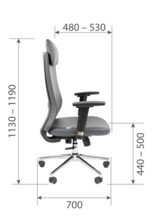 Офисное кресло CХАИРМАН 500 ЛЮКС (ЛУКС) ЭКО экокожа Серый / CHAIRMAN (LUX)_23