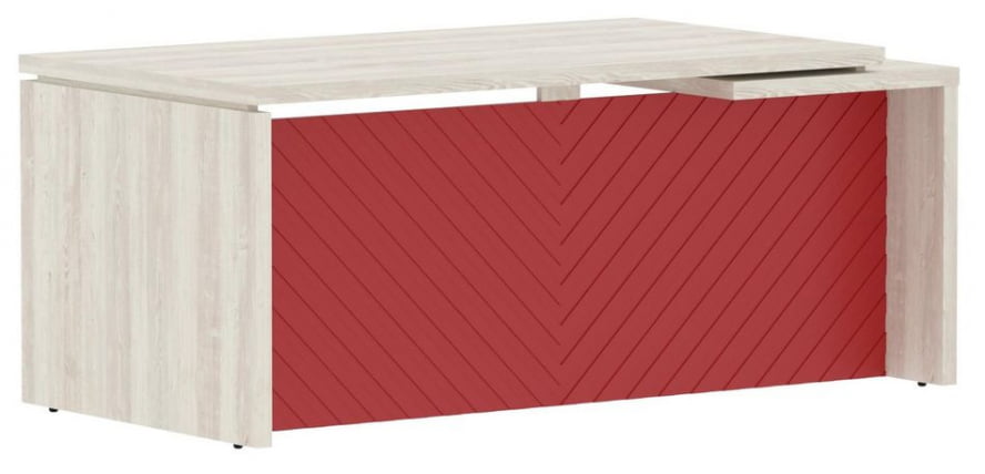 Стол руководителя левый Торр ЛУКС ТЛCТ 189 Л Сосна Эдмонд Красный / Torr LUX TLCT L_0