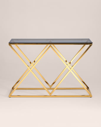 Консоль ИНСИГНИЯ 115*30 Золото стекло смоке / smoke_2