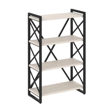 Стеллаж на регулируемых опорах - 4 полки ЛОФТ ВР.Л-МСТ.О-4.8 Металл черный Денвер светлый / LOFT VR.L-MST.O-4.8_0