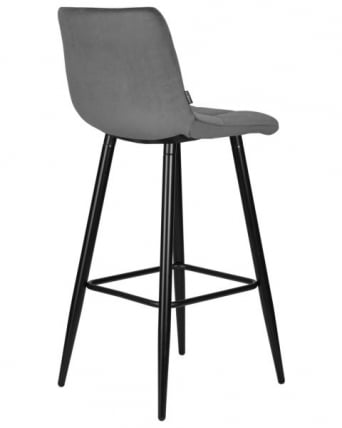 Стул барный ДОБРИН НИCОЛЕ (черные матовые ножки, темно-серый велюр (108-91)) 2 шт / DOBRIN NICOLE_4