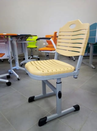 Ученический стул пластиковый (рост 3-5) Бежевый/Каркас серый_1