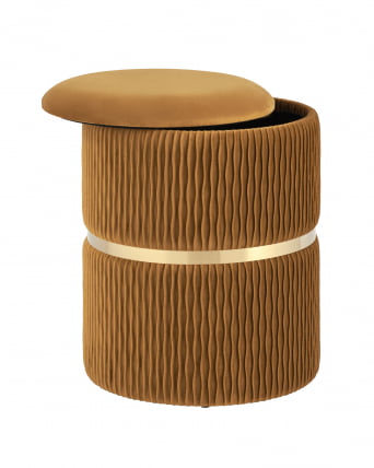 Пуф Джесси с ящиком велюр Горчичный_1