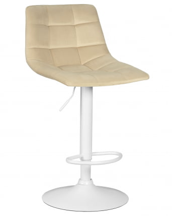 Стул барный ДОБРИН ТАИЛОР ВХИТЕ (бежевый велюр (МДЖ9-10)) / DOBRIN TAILOR WHITE (MJ9-10))_0