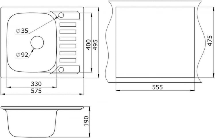 Кухонная мойка ГРАНУЛА 5801 Брют / GRANULA_1