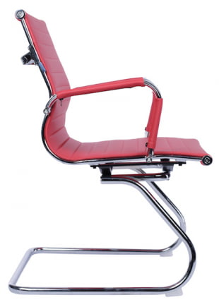 Кресло для посетителей Лео CФ экокожа Красный / Leo CF_1