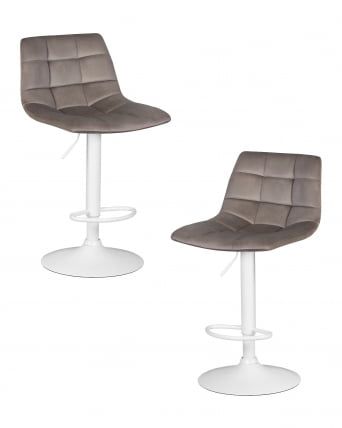 Стул барный ДОБРИН ТАИЛОР ВХИТЕ (серый велюр (МДЖ9-75)) 2 шт / DOBRIN TAILOR WHITE (MJ9-75))_0