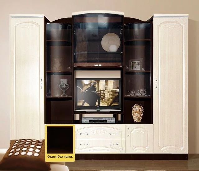 Стенка Александра 6 МДФ Венге/Млечный дуб_3