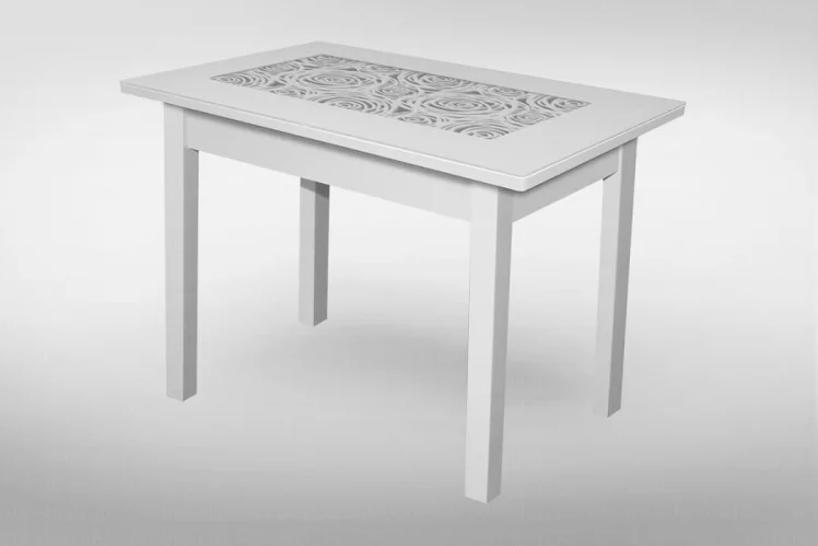 Стол обеденный Прямоуг. ажур ноги Мажор Р-3 белая ЛДСП белый_2