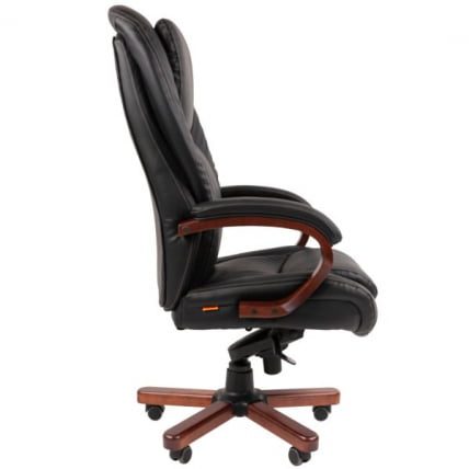 Кресло руководителя CХАИРМАН 408 кожа/экокожа, черный / CHAIRMAN_2