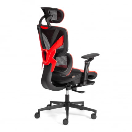 Кресло КингКобра иск. кожа / сетка, черный / красный / KingCobra_2