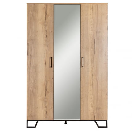 Шкаф трехстворчатый с зеркалом Лофт с зеркалом Дуб Натур / Loft_2