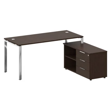 Стол рабочий руководителя с опорной тумбой МЕТАЛ СЙСТЕМ ДИРЕCТ БГ.СРТ-4.7 Пр Венге Цаво / METAL SYSTEM DIRECT_0
