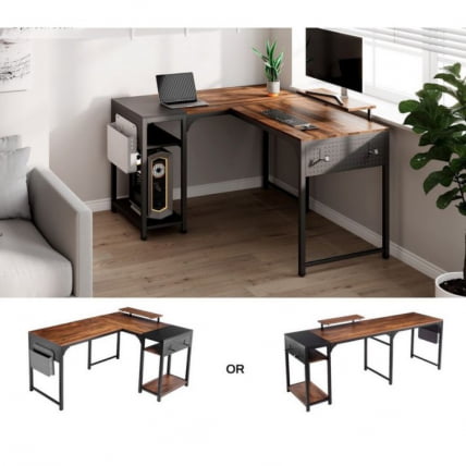 Стол письменный (для компьютера) угловой ЕУРЕКА ЗКС-Л150Б-РВБ с шириной 150 см Реcлаимед Воод / EUREKA ZX-L150B-RWB Reclaimed Wood_2